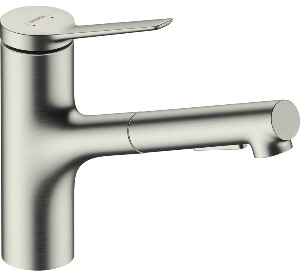 Baterie bucatarie cu dus extractibil crom periat Hansgrohe Zesis M33 150 sBox cu 2 jeturi