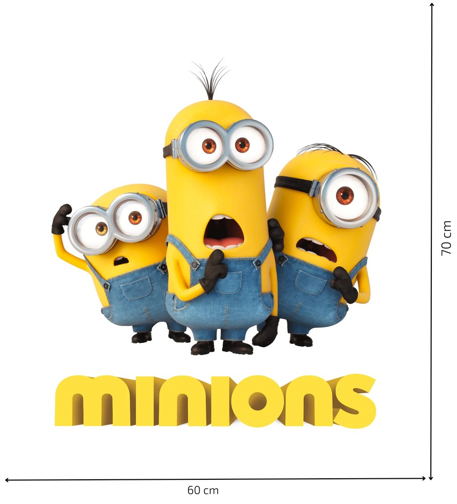 Autocolant de perete "Minions 3" 60x70cm