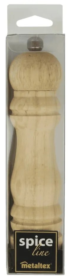 Râșniță din lemn de cauciuc pentru piper Metaltex, înălțime 17 cm
