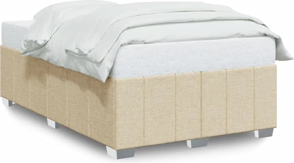 vidaXL Cadru de pat fără saltea, crem, 120x200 cm, textil
