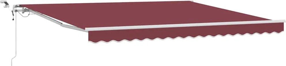 vidaXL Copertina retractabilă automat cu LED, vișiniu, 400x300 cm