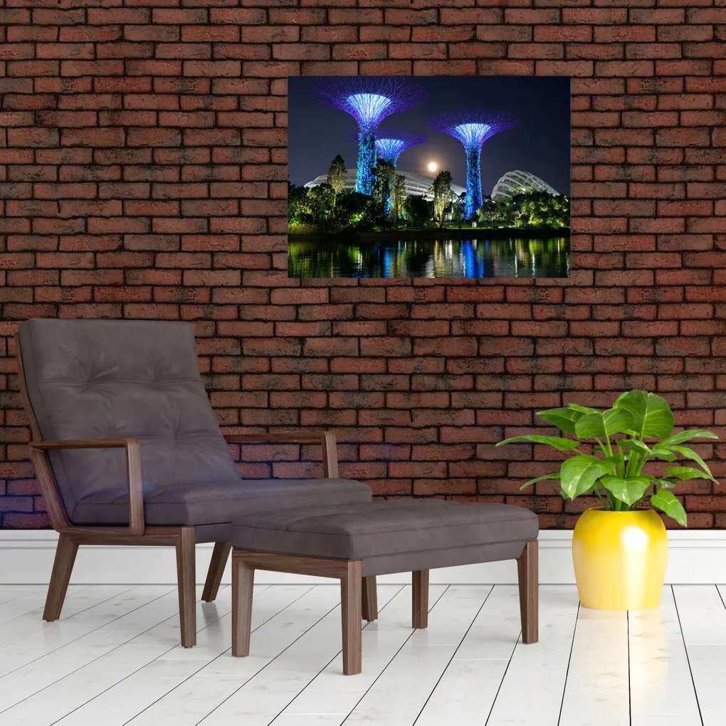 Tablou cu lună plină în grădinile din Singapur (70x50 cm)