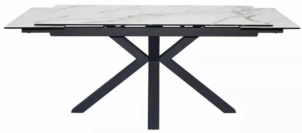 Masa extensibila Columbus Ceramic alb AMBER BIANCO/negru L160-240 cm