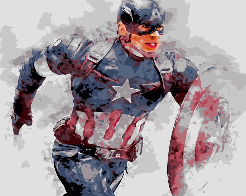 Pictura pe numere cu un cadru "Capitanul America" 50x40 cm