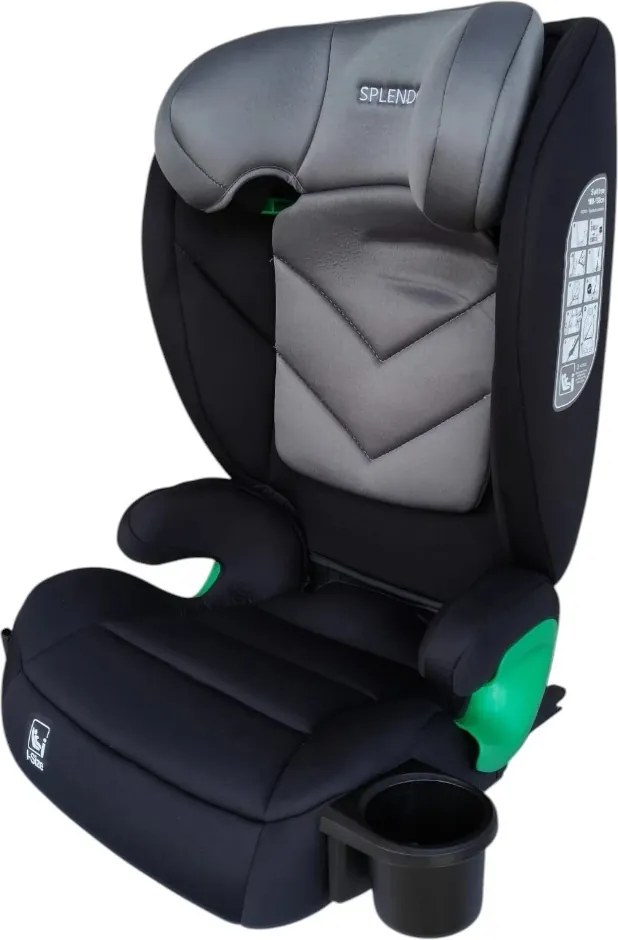 Scaun auto ISOFIX transformabil in inaltator NOVOKIDS Splend'or Edition HF03, R129 i-Size, 100-150 cm, 15-36 kg, Negru