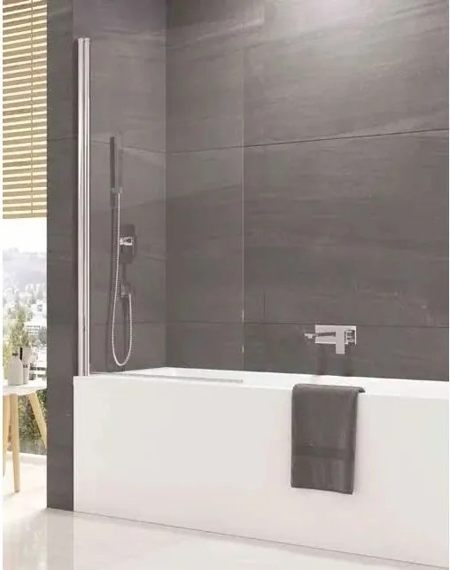 Paravan de cada SanSwiss Ocelia cu un element mobil 80x140 cm sticla transparenta crom lucios