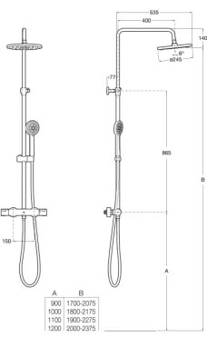 Roca A5A2F18C00 - Set de duș cu baterie termostatică VICTORIA, crom lucios