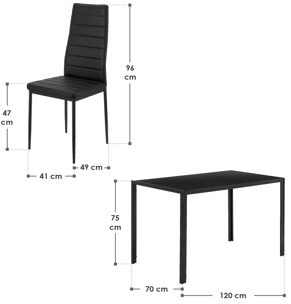 Jusky Set de sufragerie Dalya - negru
