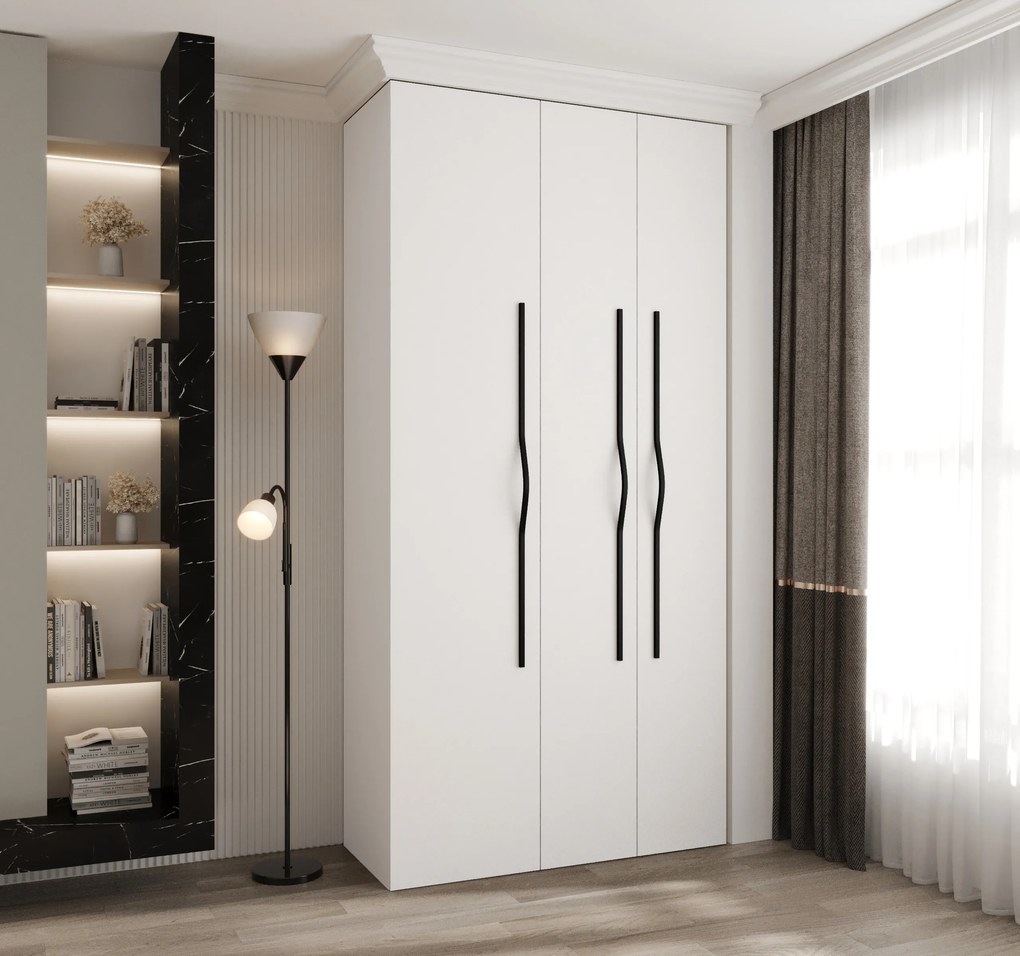 Dulap de haine 120 cm Carmela 40-2 (alb + Negru). 1126553