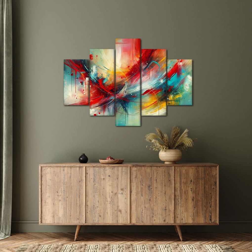 Tablou – Abstracție cu roșu (150x105 cm)