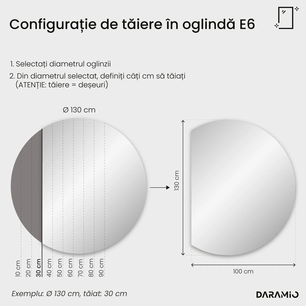 Oglindă rotundă cu iluminare LED E6