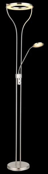 Globo 59038ND - Lampă LED de podea cu funcție de dimare EBRO 20W/230V + 4W, crom mat