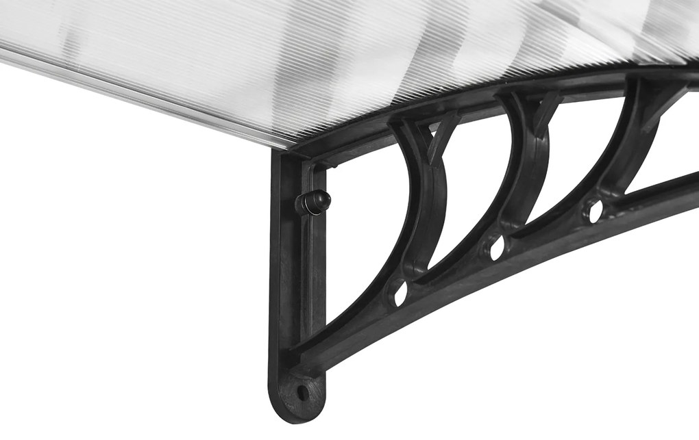 Outsunny Copertină Usa din Policarbonat, Acoperiș pentru Ușă sau Fereastră Impermeabilă Anti-UV, 75x120x23cm, Transparent si negru| Aosom Romania