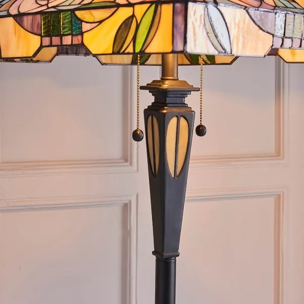 Endon 64383 - Lampă de podea Tiffany WILLIOW 2x E27/60W/230V, Ø 42,5 cm