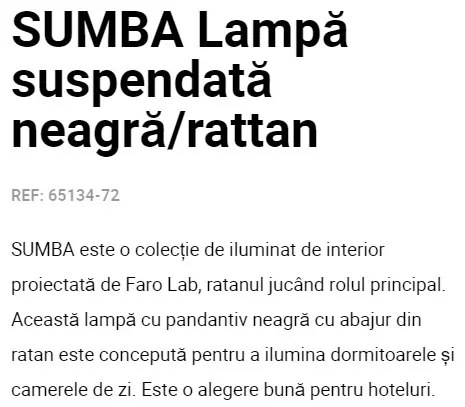 Lustra / Pendul suspendat design natural din ratan SUMBA 56cm