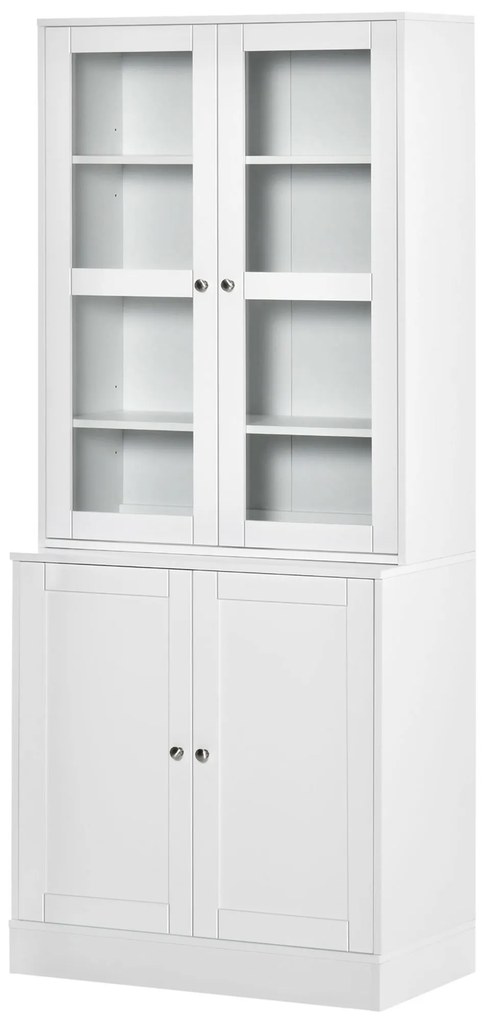HOMCOM Bibliotecă Perete, 2 rafturi, 76 cm x 40 cm x 178,5 cm, Alb | Aosom Romania
