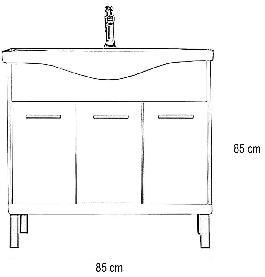 Mobilier complet de baie Nerva Prime 85, ulm Rauna