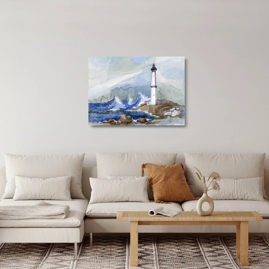 Tablou pe sticlă cu pictura farului (70x50 cm)