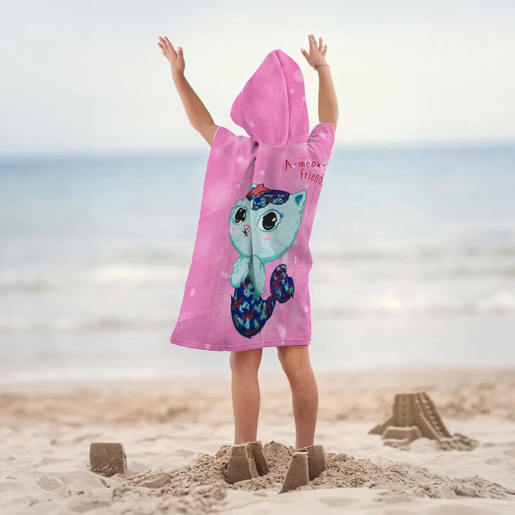 Gabby&#039;s Dollhouse poncho prosop de plajă 50x115 cm