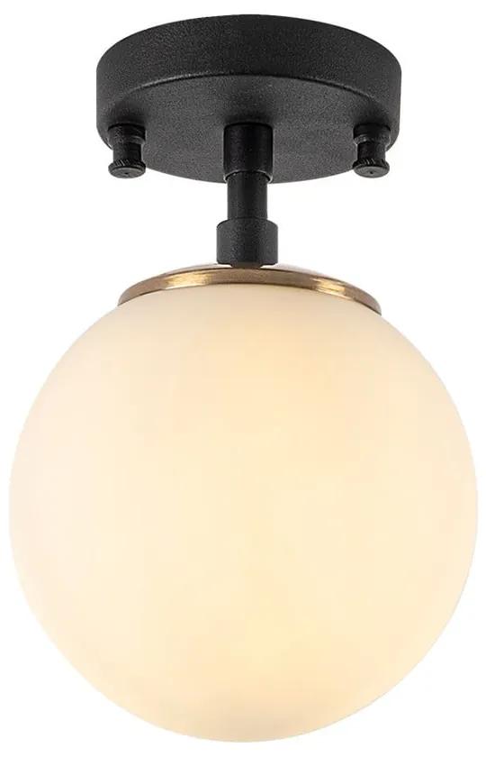 Plafonieră neagră-albă cu abajur din sticlă ø 15 cm Atmaca – Opviq lights