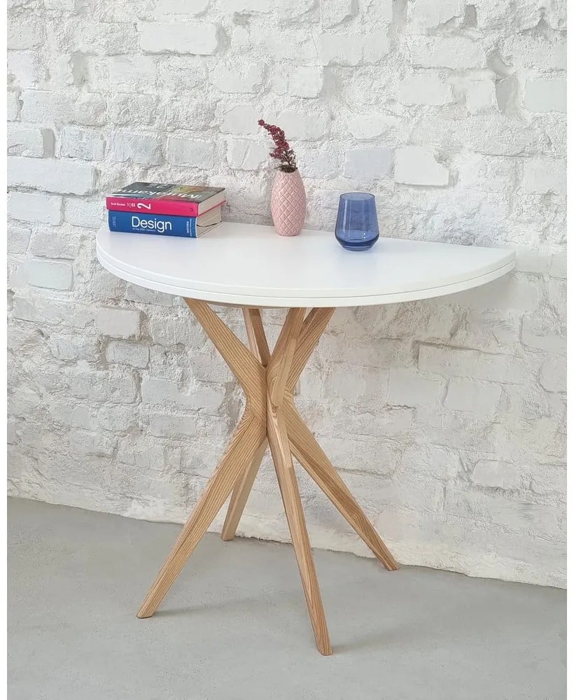 Masă de dining rotundă extensibilă 65x90 cm Jubi – Ragaba