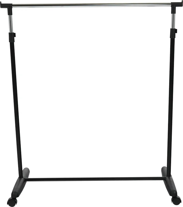 Cuier mobil, crom/plastic negru, SOREN