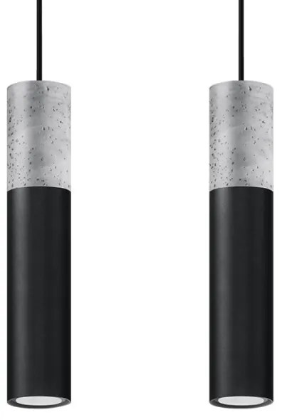 Sollux SL.0651 - Lustr BORGIO 2xGU10/40W/230V beton/metal negru