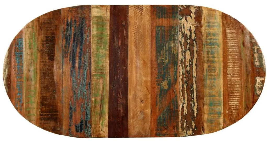 Masa de bucatarie, 180 cm, lemn masiv reciclat si otel 1, Multicolour