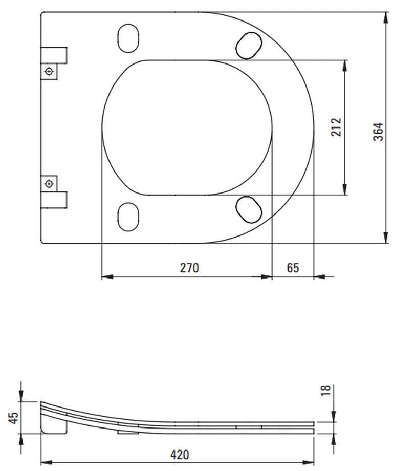 Set vas wc rimless alb cu capac soft close, rezervor incastrat, clapeta de actionare titan si izolare fonica Deante Peonia