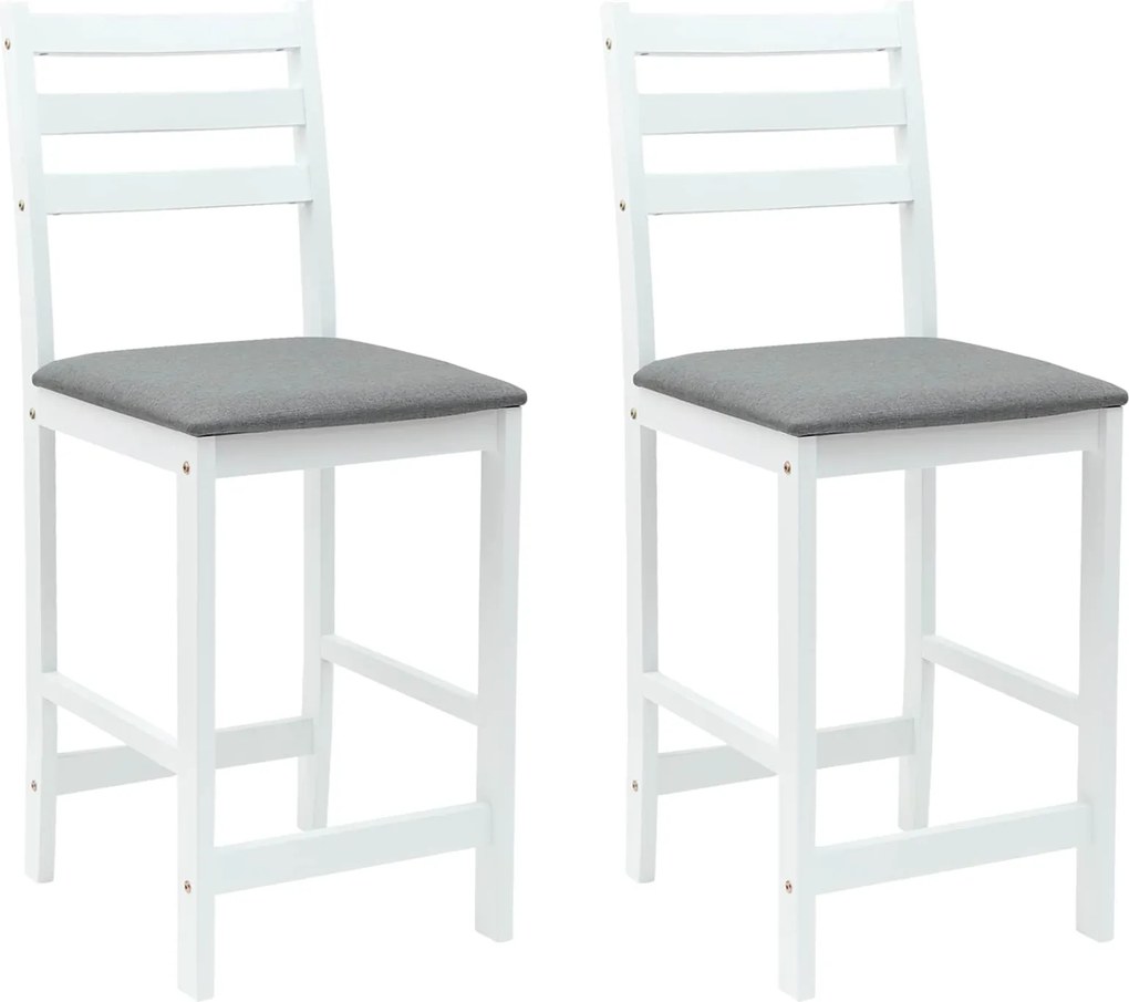 vidaXL Scaune de dining 2 pcs Alb 40 x 47,5 x 99,5 cm