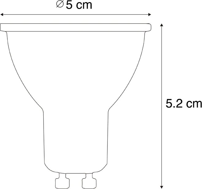 Set de 5 becuri LED GU10 50 reglabile 3,9W 450 lm 3000K Longlife