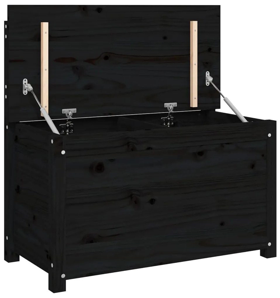 vidaXL Bancă, negru, 80x41x77 cm, lemn masiv de pin