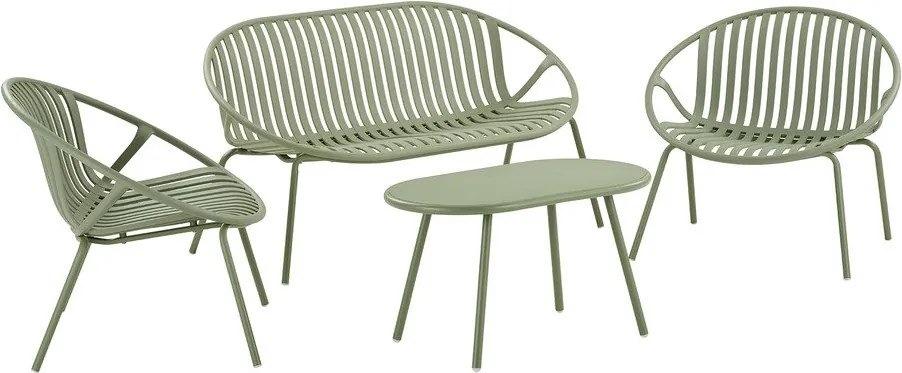 Set mobilier de grădină verde din plastic pentru 4 persoane Saly – House Nordic