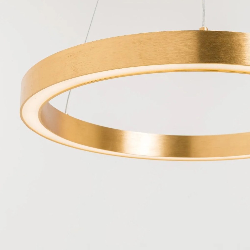 Lustra LED design modern circular CARLO auriu, diametru 50cm