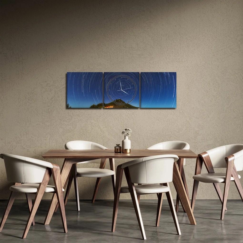 Tablou - Stele rotative (cu ceas) (90x30 cm)
