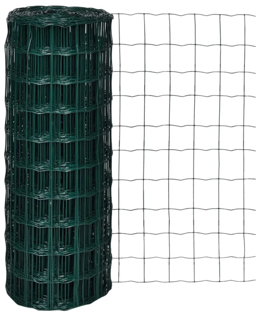 vidaXL Euro gard, verde, 10 x 1,0 m, oțel