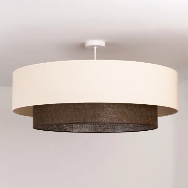 Brilagi - Lustru aplicat LED Boho, 3 x E27, 15 W, 230 V, diametru 80 cm, crem/maro