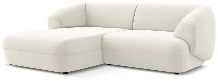 Colțar alb cu tapițerie din catifea (cu colț pe partea stângă) Moana – Makamii