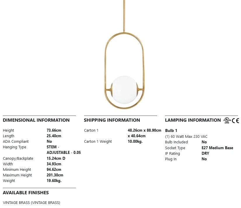 Pendul LUX design modern EVERLEY MEDIUM
