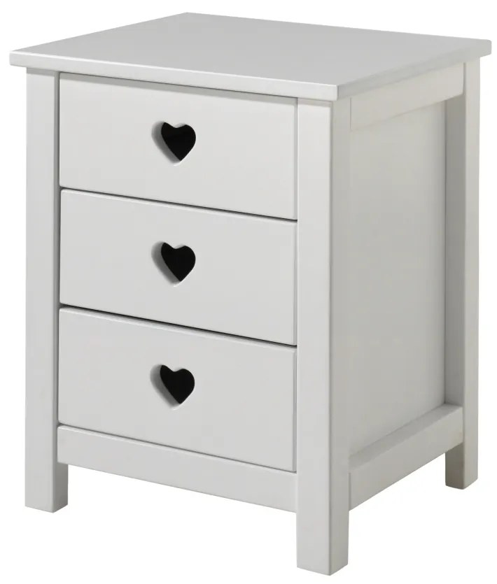 Set Mobilier Cameră Copii AMORI, 5 Piese, Alb, Design Romantic – Vipack