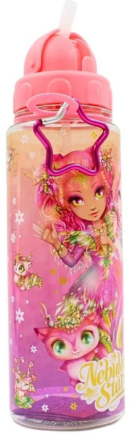 Sticlă de apă cu agățătoare stea, personaj Hazelia&amp;Petulia, 500 ml, Nebulous Star