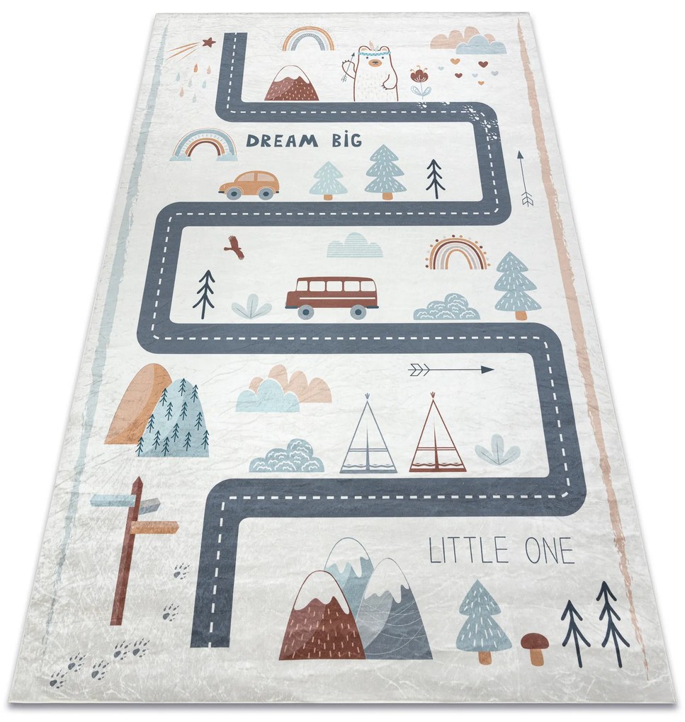 BAMBINO 46980 covor lavabil Pădure, străzi pentru copii anti-alunecare - alb / verde