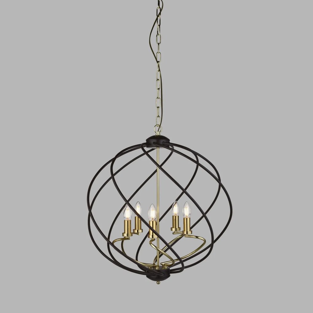 Lustra suspendata stil traditional Flow 5L 1805-5BK SRT