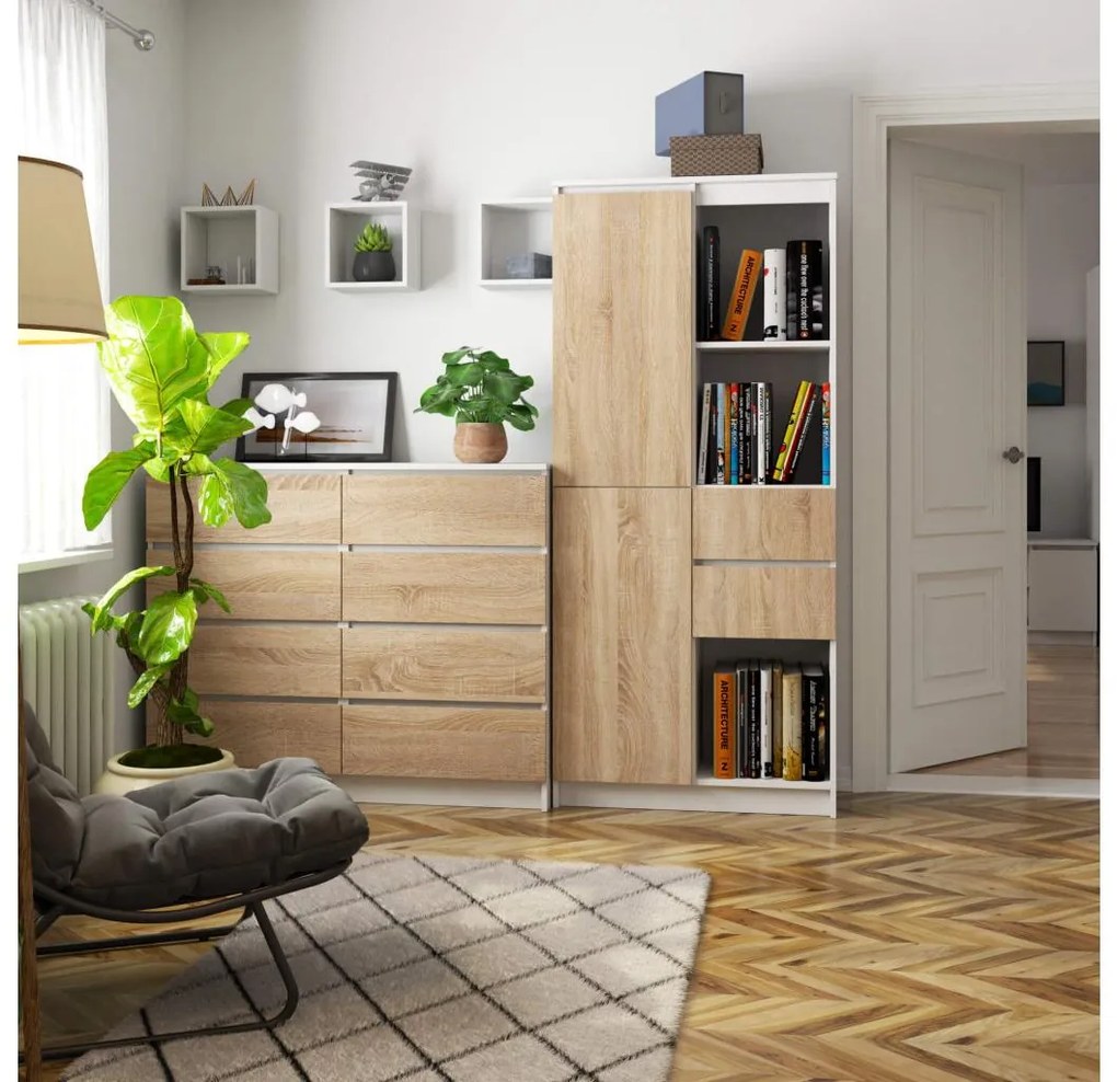 Raft Rizwan (Alb + Stejar sonoma). 1069798