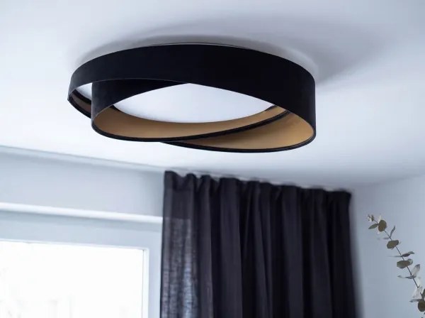 Plafonieră LED dimabilă SM GALAXY M, 24W, 230V, Ø 55 cm, negru/auriu + telecomandă inclusă