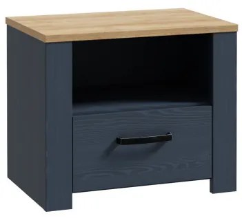 Noptiera Boho Stejar Riviera Si Stejar Bleumarin, 61.6 Cm