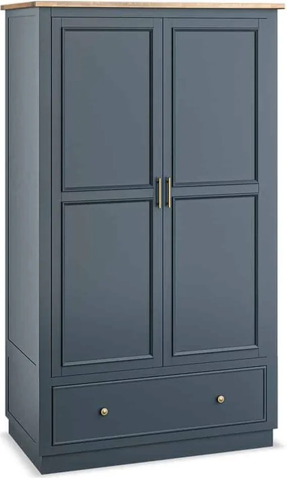 Dulap lemn masiv natur Richmond Albastru/, 110 × 60 × 190 cm