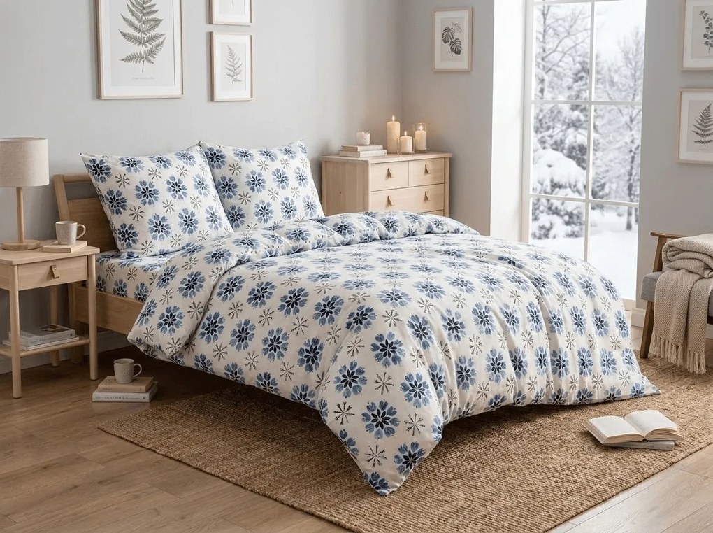 Lenjerie cocolino ICY FLAKES albă Dimensiune lenjerie de pat: 2 buc 70 x 90 cm | 200 x 220 cm