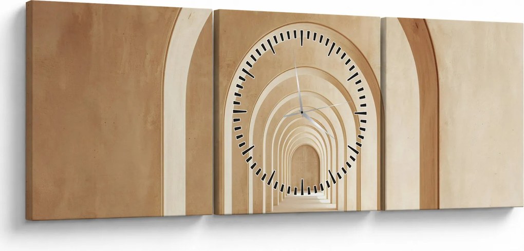 Tablou - Pasaj Bej (cu ceas) (90x30 cm)