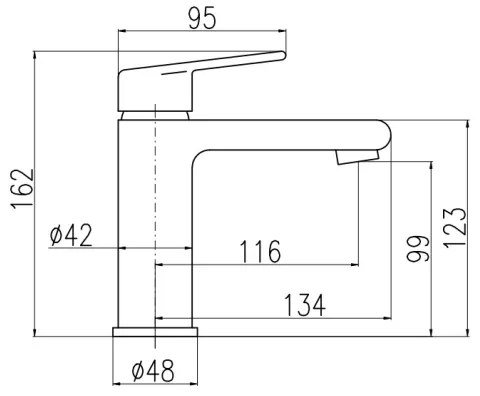 Baterie lavoar RAV Slezák CO129.0 + piletă COLORADO, 16,2 cm, crom lucios